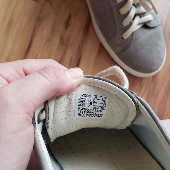 Ecco Soft 7 Gray Leather lace up sneakers - Picture 7 of 10